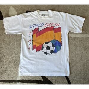 Vintage USA World Cup Spain 94 T-Shirt White Single Stitch 1994 XL